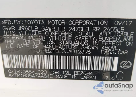2018 Lexus Gs 350 from USA, damaged, VIN JTHBZ1BL2JA012396